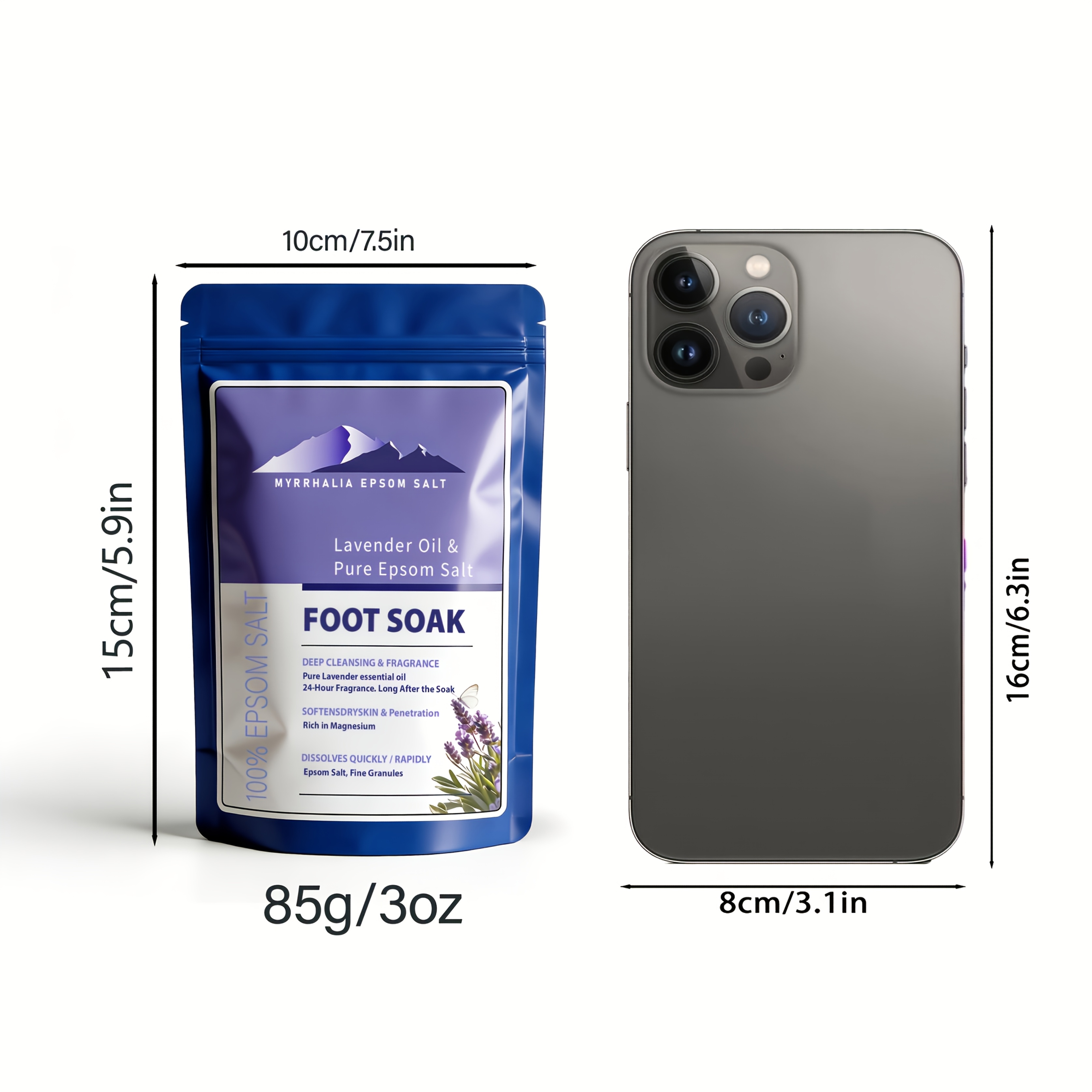 85G Lavender Epsom Salt with Essential Oil for Bath Soak