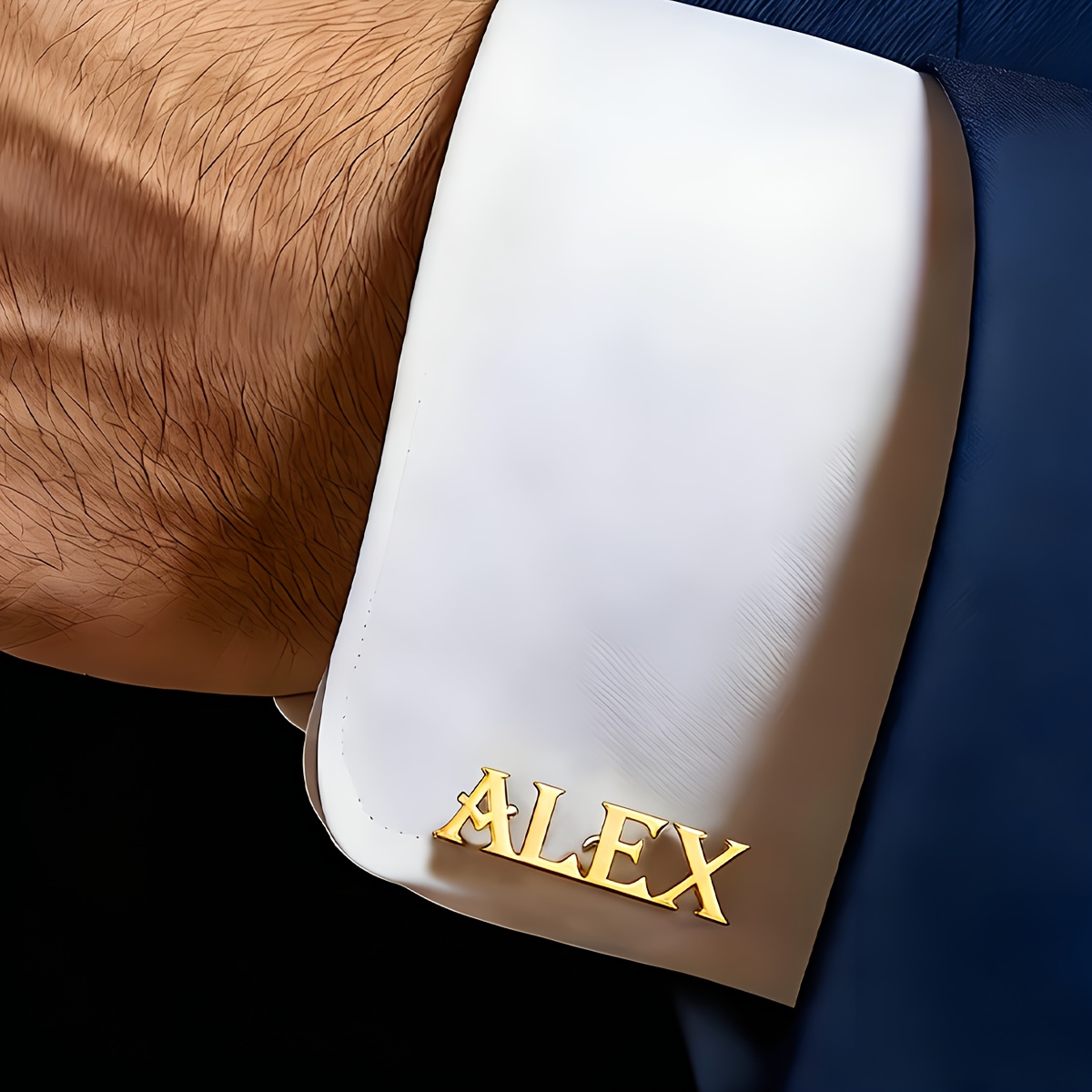 TEMU 1 Pair Of Personalized Name Cufflinks For Men, Elegant And Fashionable Custom English Letter Cufflinks, Stainless Steel Jewelry, Custom Men's