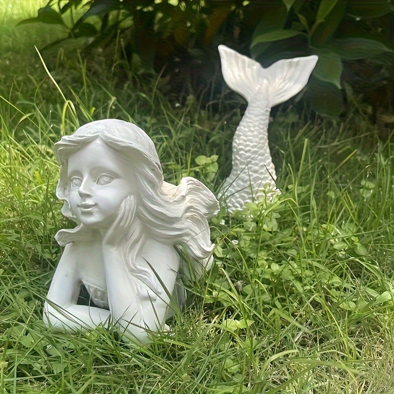 

Enchanting Mermaid Statue Set Of 2 - Resin Fairy Tale Sculptures For Garden, Lawn & Outdoor Decor - Perfect Valentine's Day Gift