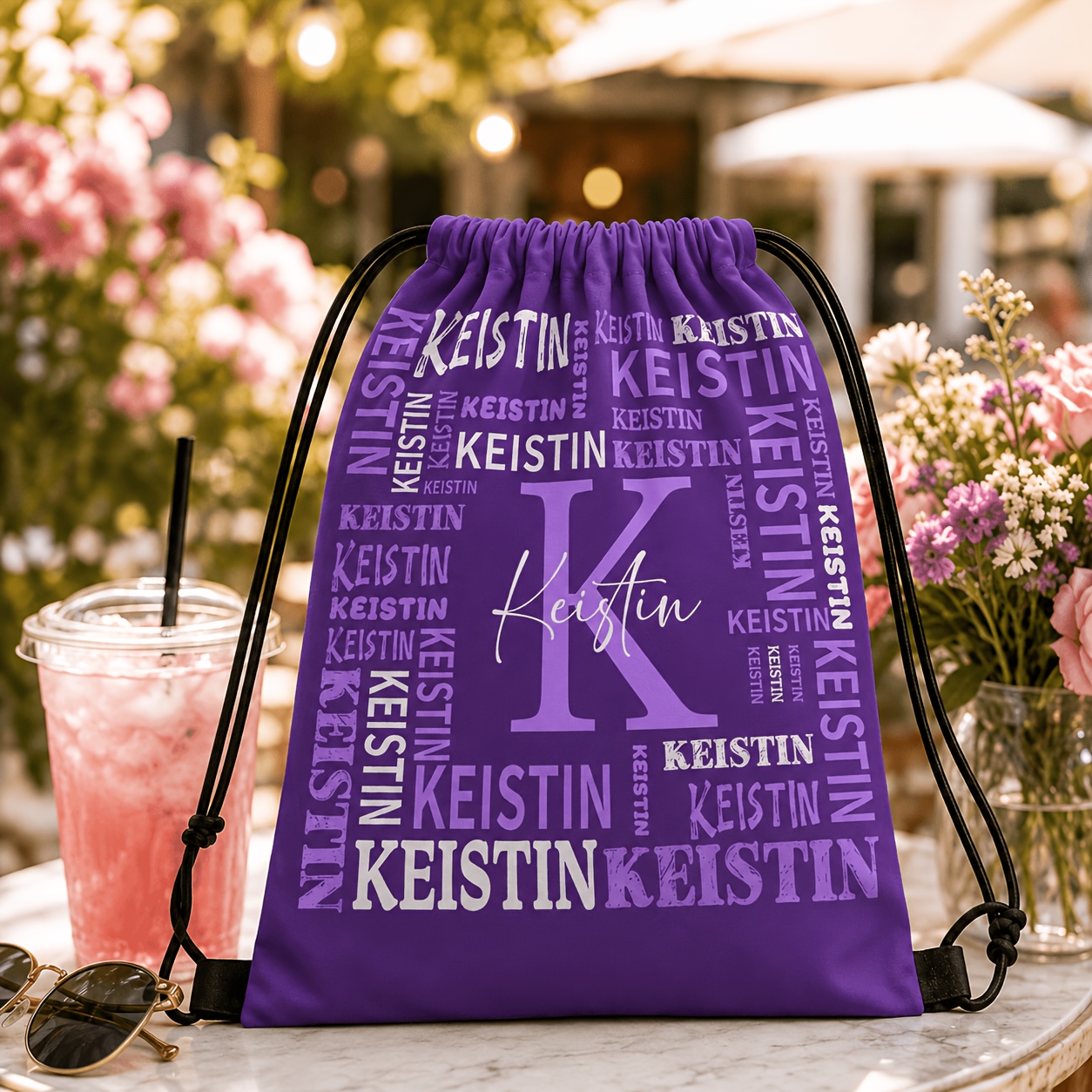 TEMU This Single Custom Drawstring Backpack Is Online For Aesthetics, Fresh And Exquisite Printed And Versatile! For Custom Name Engraving, A . Thick
