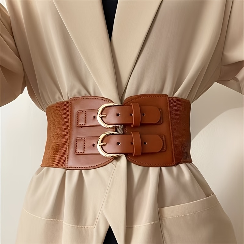 TEMU 1pc Pumei Faja de cintura elástica de estilo fácil y moderno para combinar con traje, ajustable y ancha