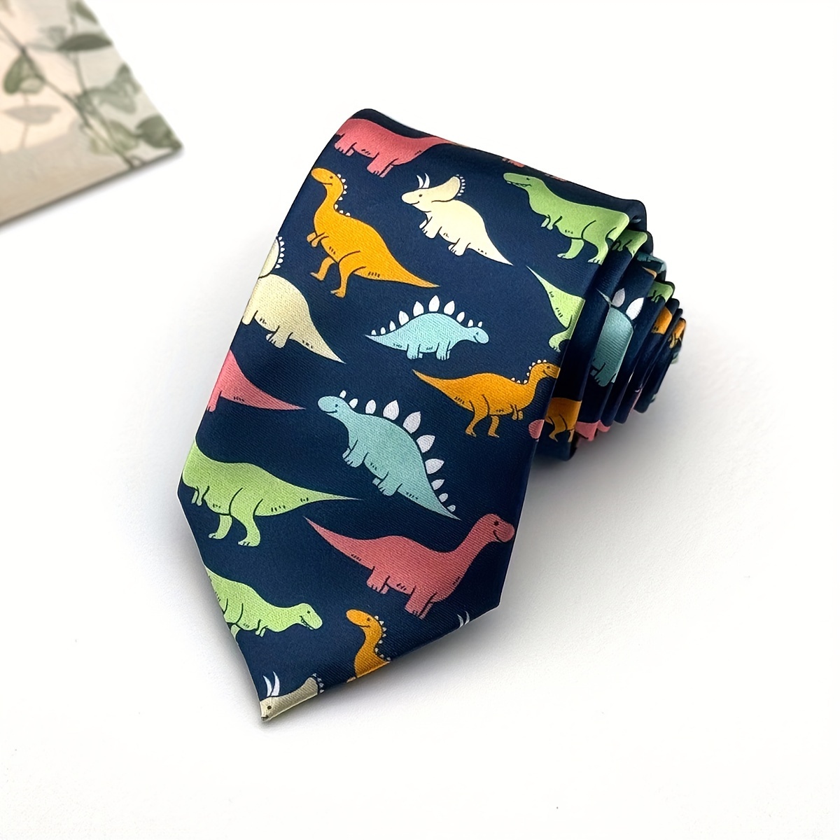 

Men's 8cm Dinosaur Print Polyester Fashion Formal Tie, Business White-collar Personalized Hand-tied Tie, Suit Accessory Tie