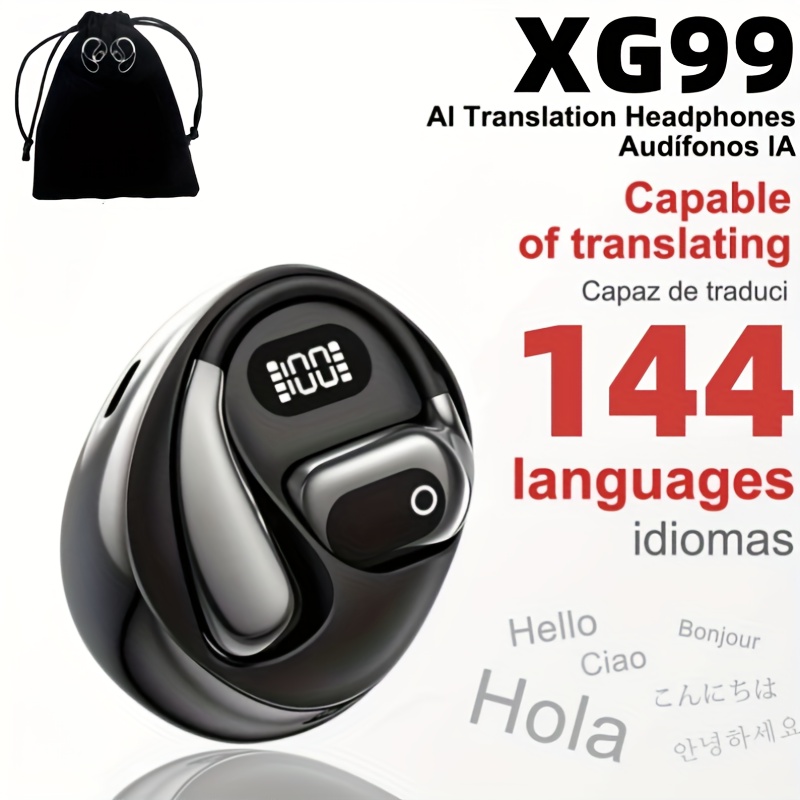 TEMU 144-language Ai Translator Earbuds - 0.3s Real-time Voice Translation, Noise Cancelling Mic & 40h Battery For Travel/business, No Delay!includes