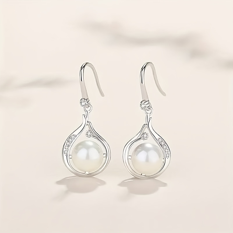 13g 0 46oz S925 Pure Silvery Earrings Women Natural