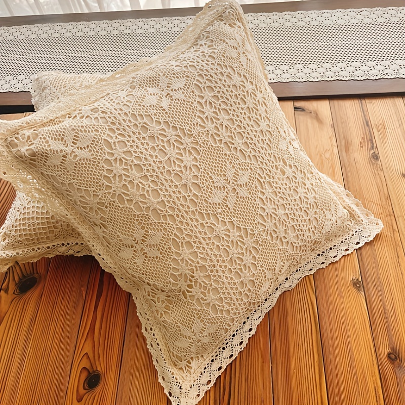 2pcs cotton crochet pillow covers floral Temu New Zealand