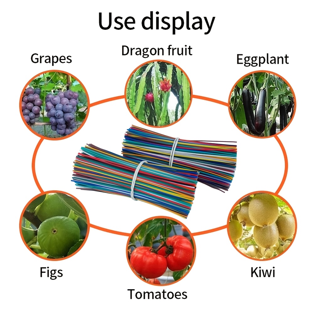 100 bucăți x 10 cm legături de grădină colorate, legături reutilizabile pentru plante cățărătoare