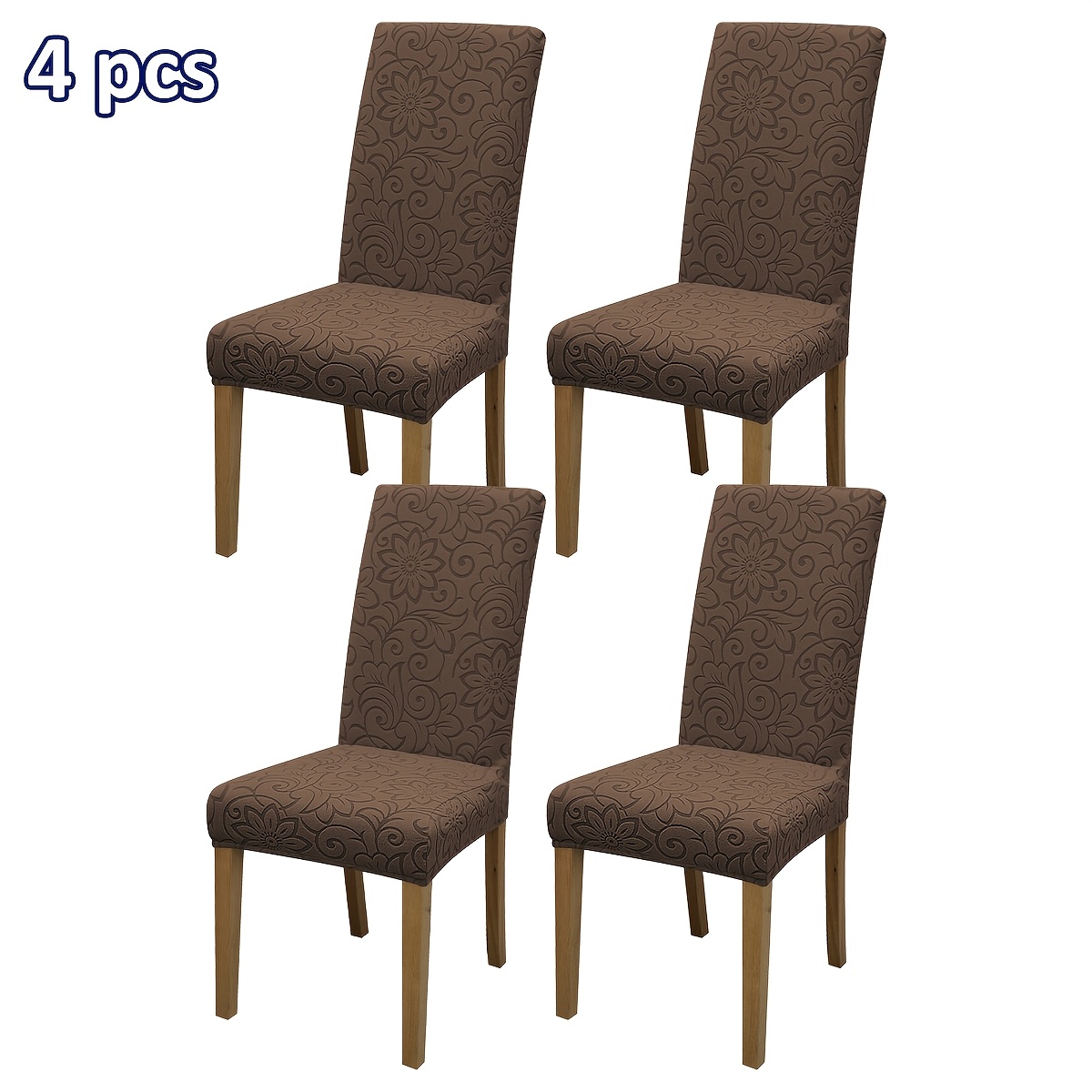 TEMU ( Item) Solid Color Size S Chair Cover, Elastic Scallop Floral Jacquard Fabric, Easy And Premium, , Home Decor, Applicable Room, Kitchen, Living