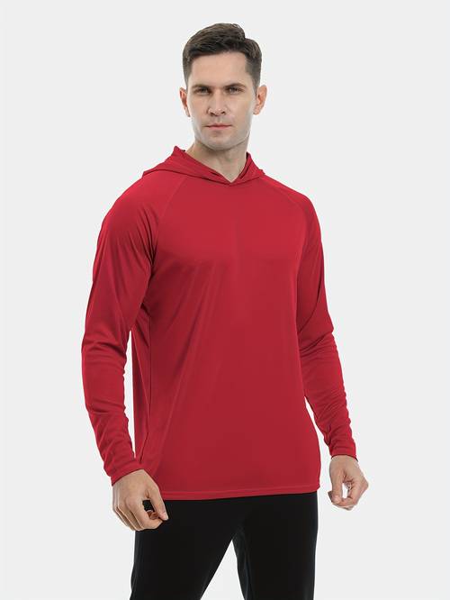 5pcs mens athletic hoodie shirts long sleeve moisture wicking breathable polyester blend hooded design for casual fishing activities gray red black