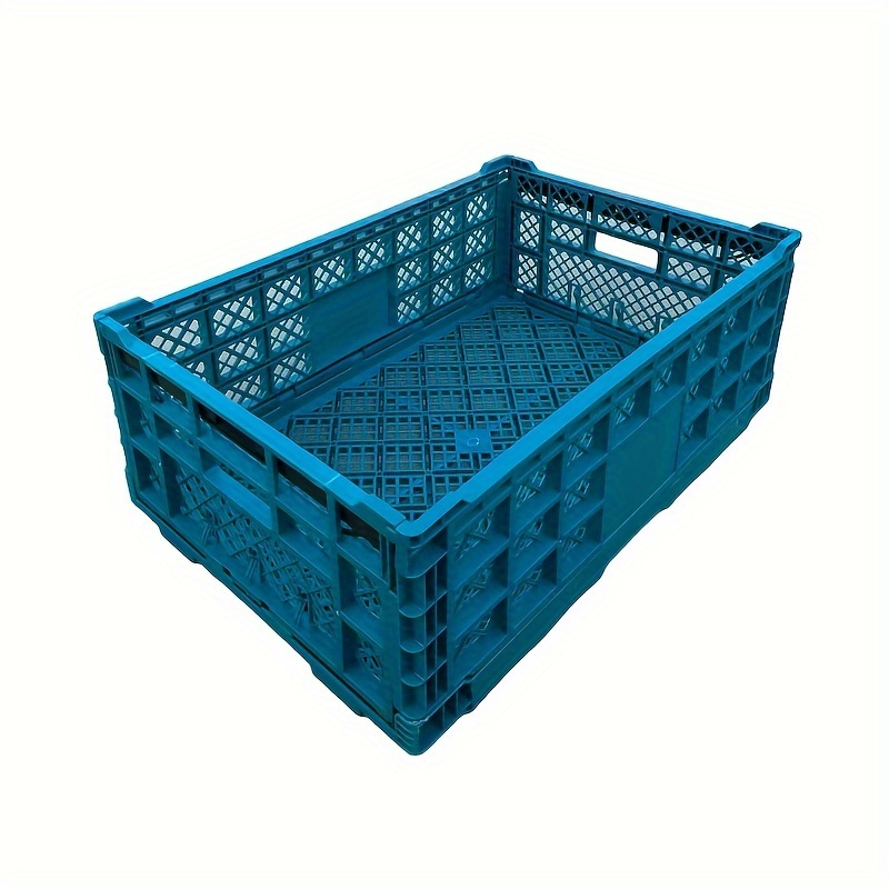 

Folding Storage Basket - Plastic, Stackable Design For Supermarkets, Stalls & - In 5 Colors, Storage Bins For