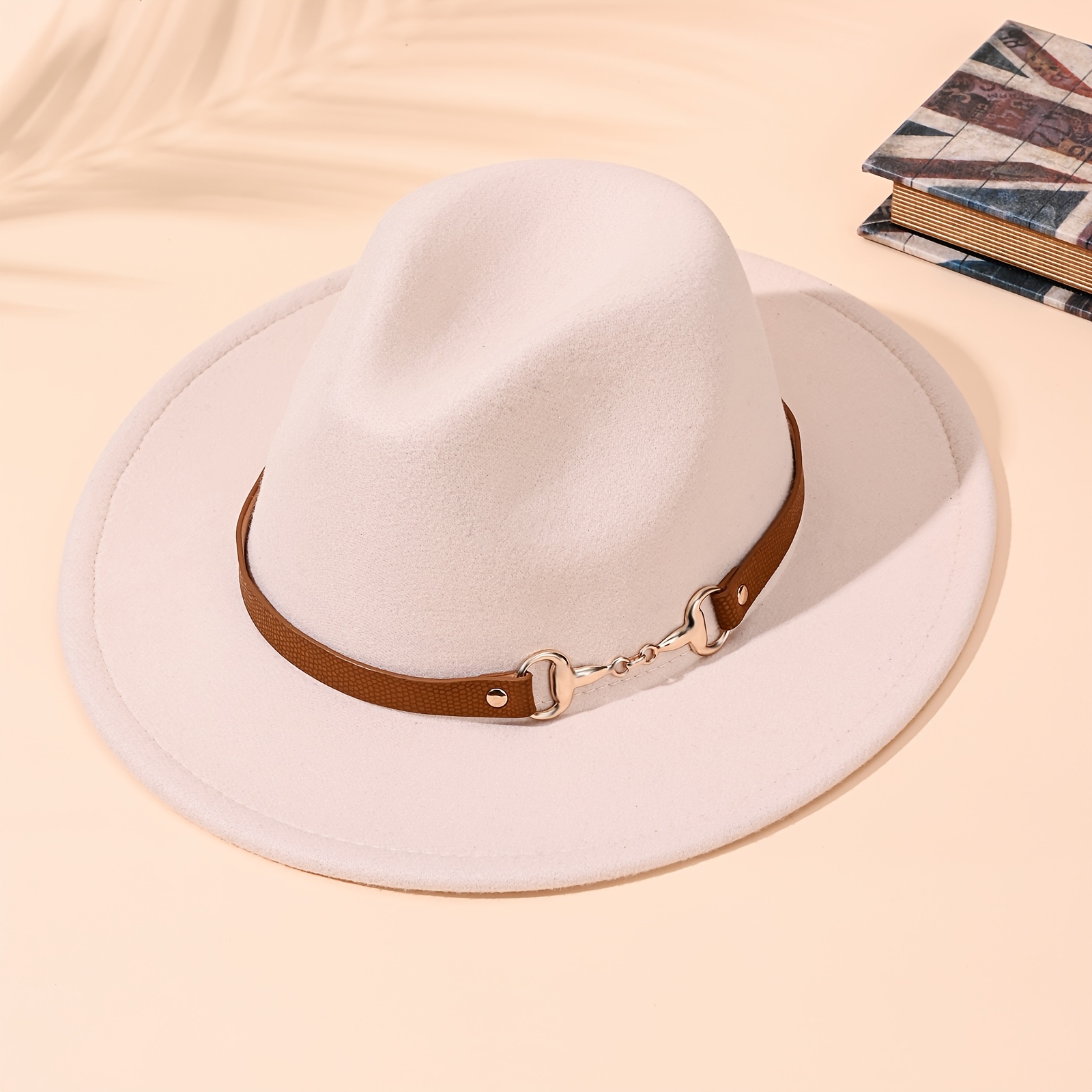 womens multi color wide brim fedora felt - Temu Spain display picture 1