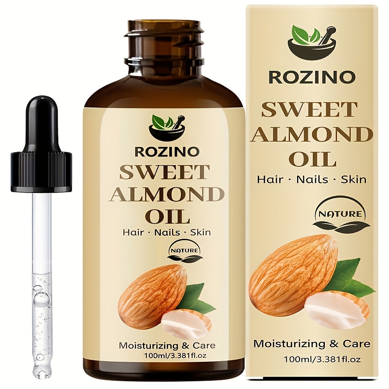 Image of 100ml Sweet Almond Essential Oil, Skin, Hair Care, Powerful Moisturizing, Firming And , , Soft Hair, Moisturizing, For Massage, Skin Care, Scraping, Shower, Face, Body, Nails, Hair, Eyelash Care