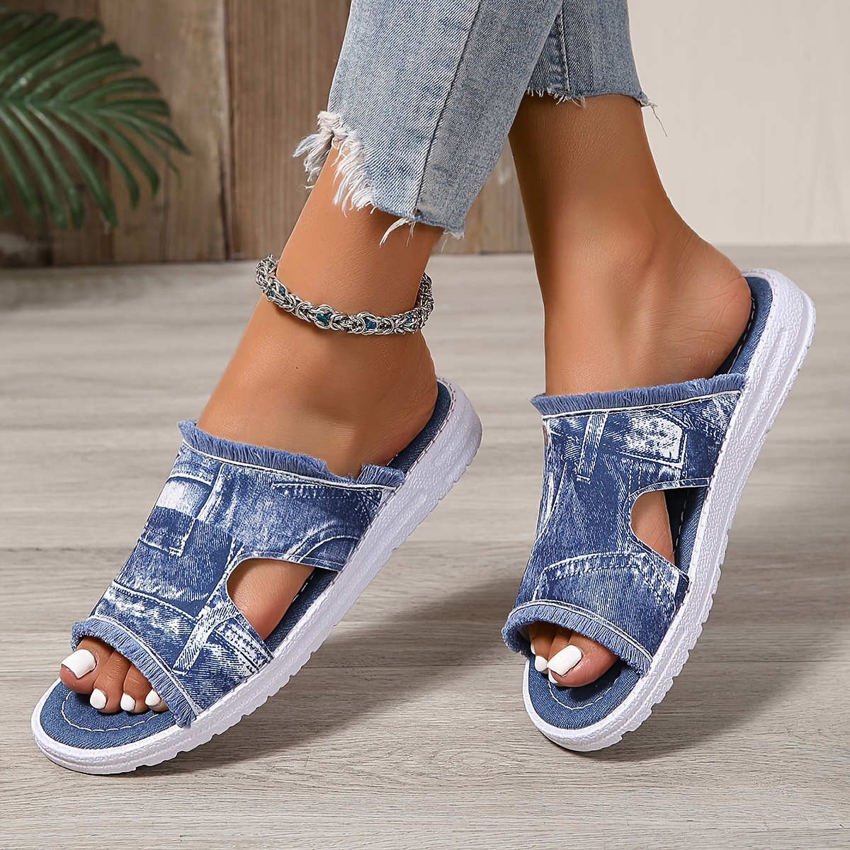 Image of Cross-border Plus Size 2025 Sole Flat Shoes Women's Beach Sandals, Women Shoes