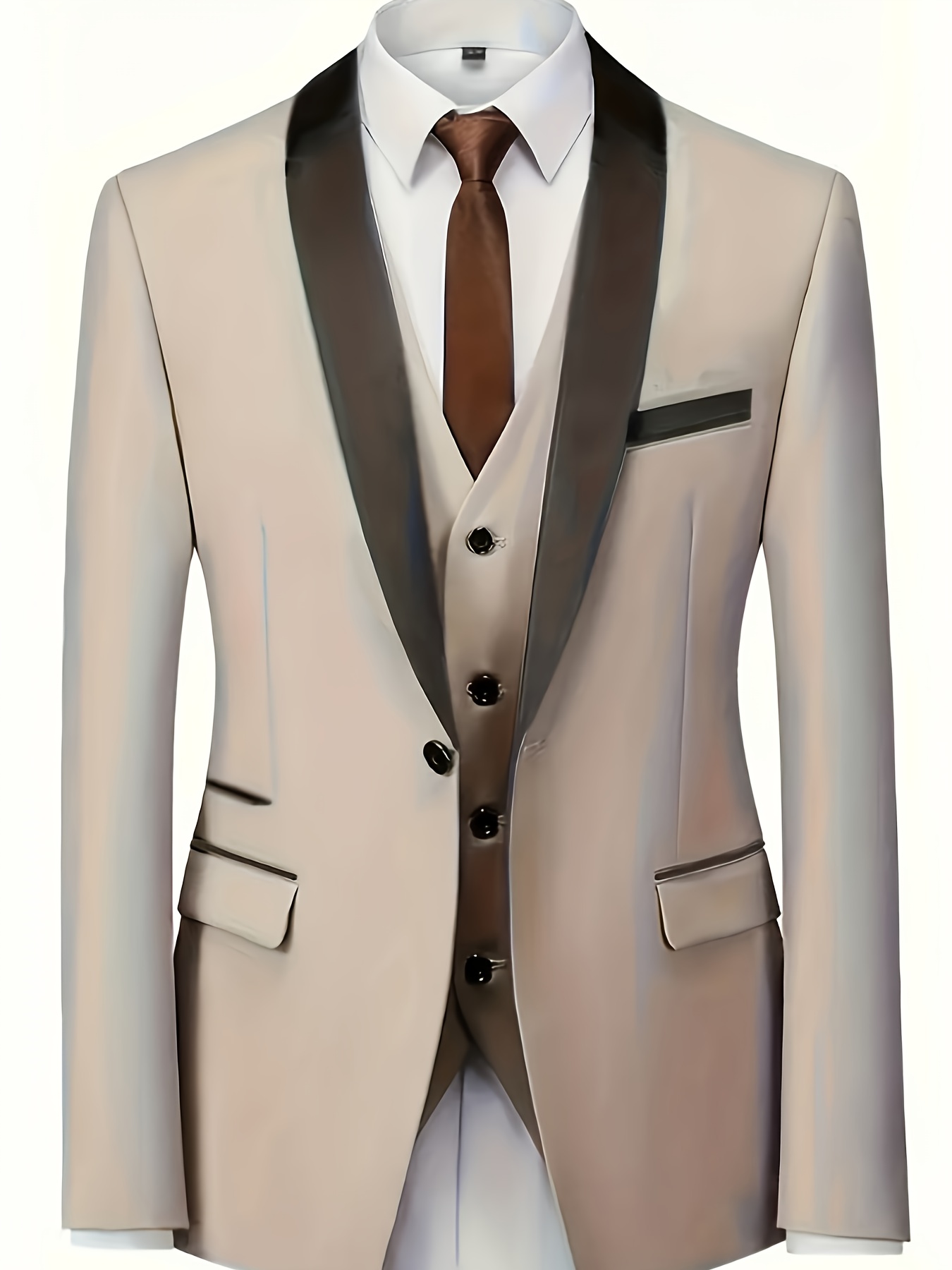 Men'S 3pcs Suit, Including a Blazer, Vest, And Trousers, Stylish And High-Quality.