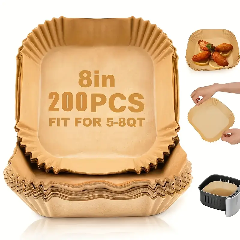 200pcs of air fryer mat non stick single layer baking paper suitable for barbecue microwave and to clean low oil healthy cooking for festivals and special occasions air fryer accessories kitchen essentials Product details 0