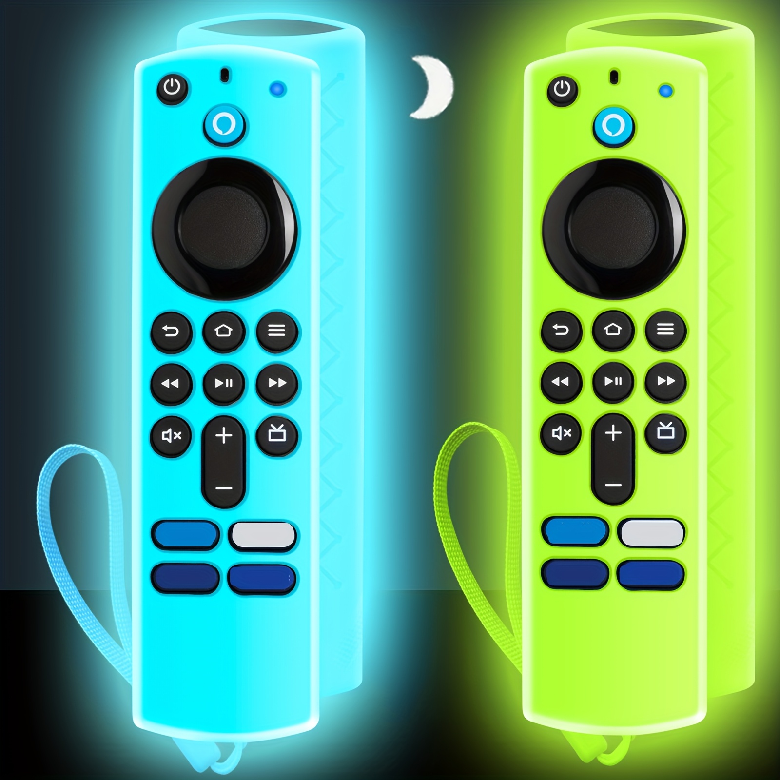 

2pcs -the-dark Silicone Remote Covers For & - , Anti-slip Protective Cases With Wrist Strap, Compatible With 3rd Gen , & Green, Remote |glowindark Design| Cover