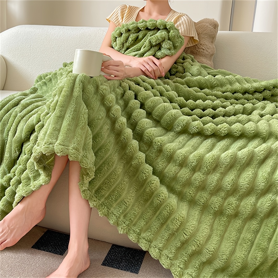 E-shop Luxuriöse Decke aus Kunstkaninchenfell, einfarbig, minimalistischer Stil – weich, warm und kuschelig, für Sofa, Bett, Büro und Reisen –