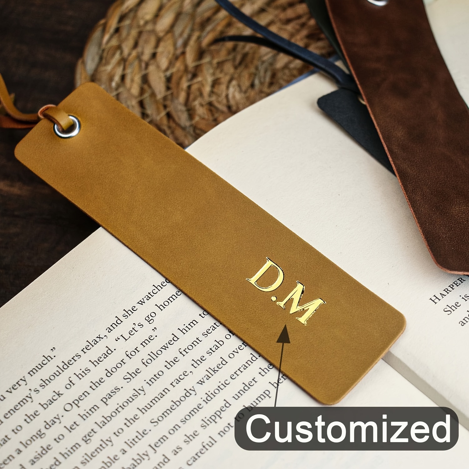 

Customized Pu Leather Bookmark With Letter - Personalized Gift For , Pu Leather Material, Ideal And , Personalized Bookmark