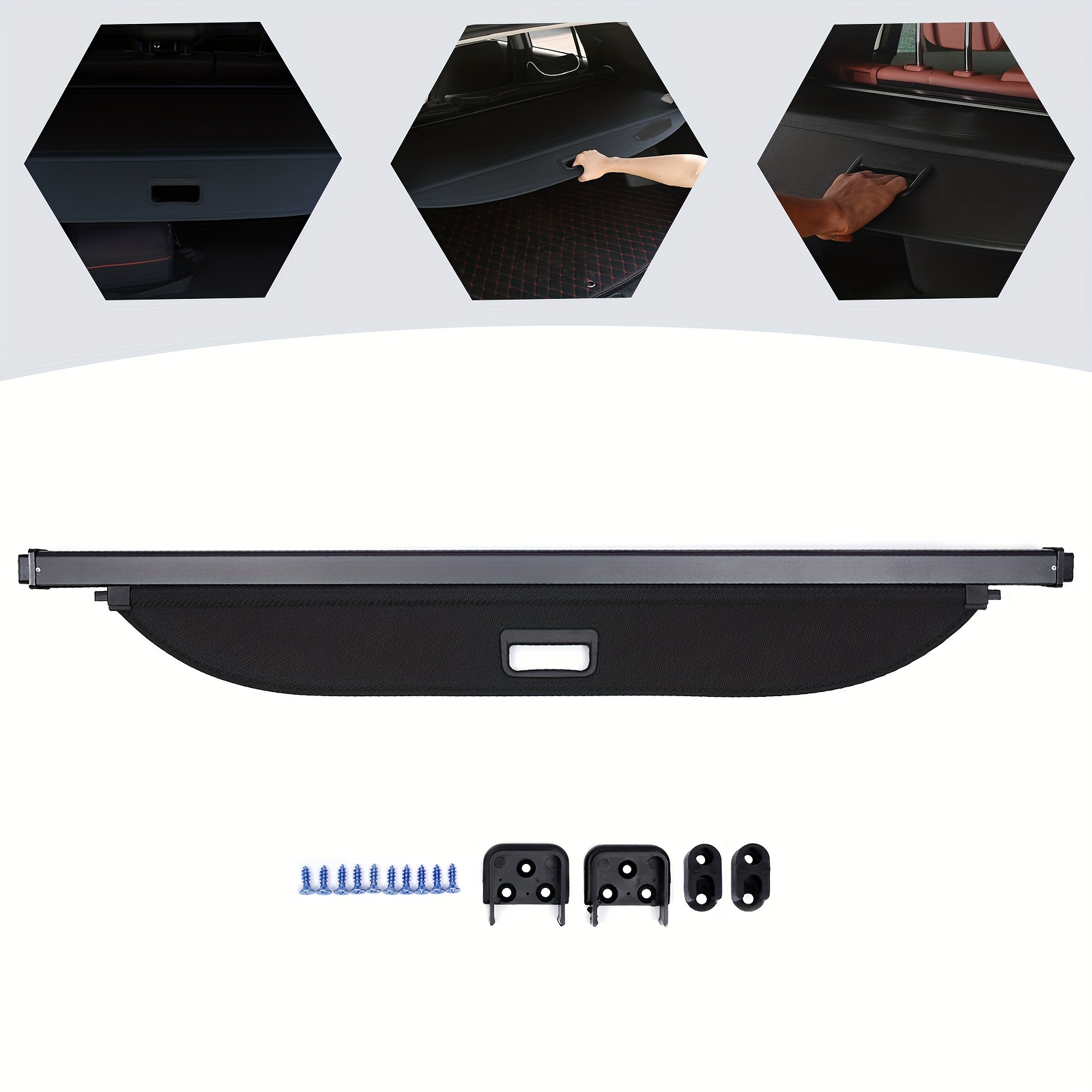 

Black Trunk Cargo Cover Security Shield Shade Decor Fit For Kia Seltos 2020-2023
