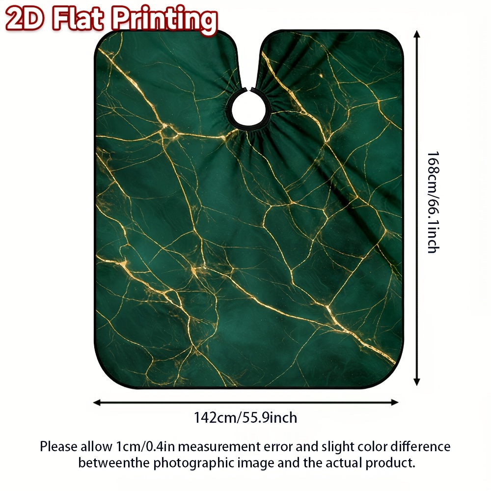 TEMU 1pc, 2d Flat Printed Apron With Golden Veins, Hair Cutting Gown For
