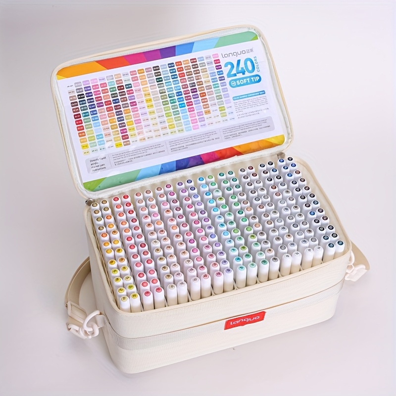 Image of Languo New 240-color Acrylic Marker Set, Vibrant And For Effortless . Ensures Long- Without Fading In Your Artwork. Perfect For Outlining, Shading, And Det