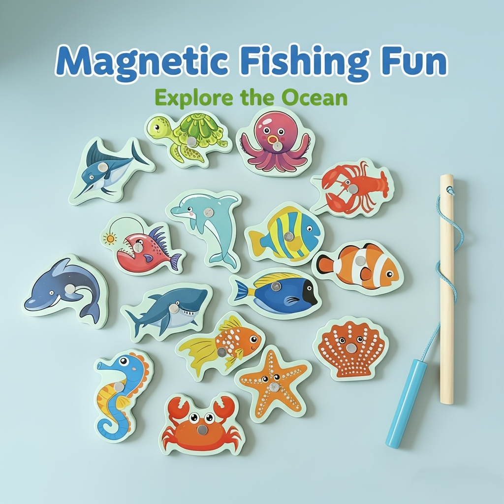 Image of Magnetic Fishing Toy, Parent-child Interactive Fish Catching Game, Educational Toy For Children To Hand-eye Coordination, An Ideal Birthday Gift