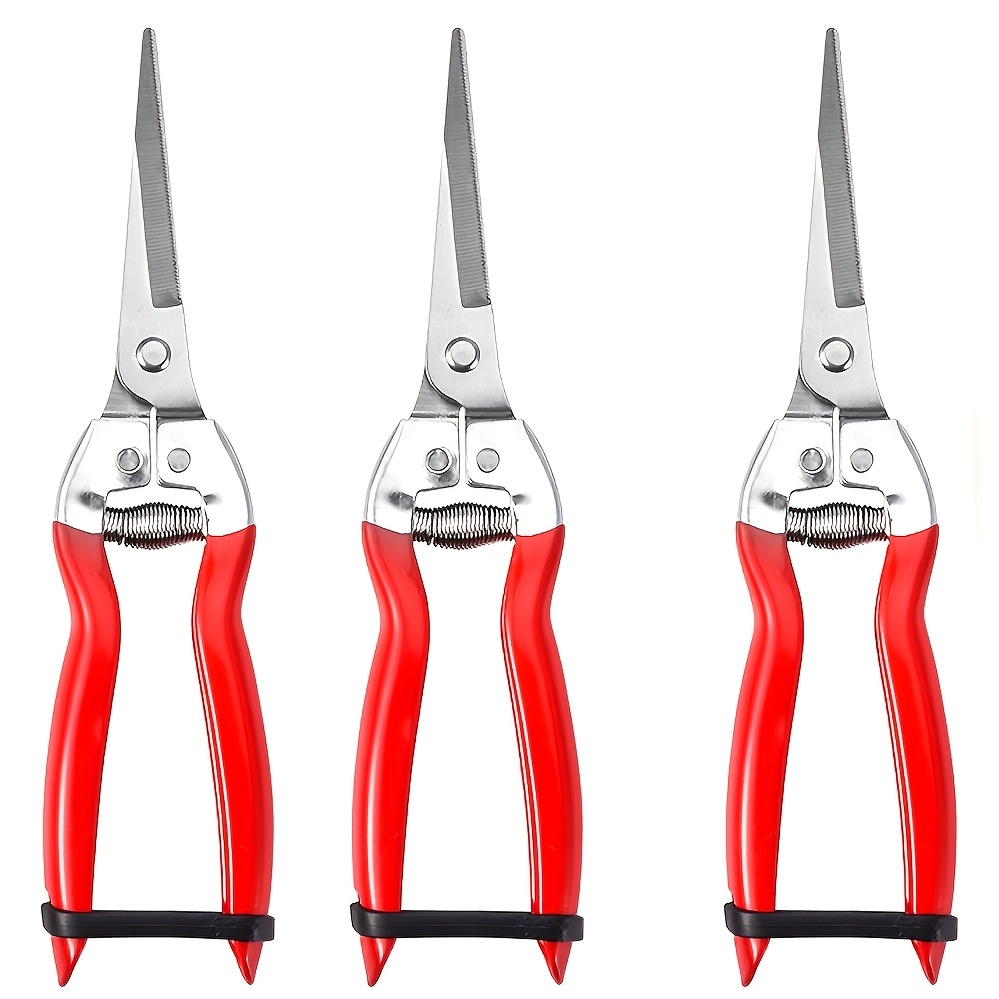 3pcs, Garden Pruning Scissors, Stainless Steel Garden Scissors, Scissors, Fruit Picking Scissors, Branch Pruning Scissors, Pruning Scissors, Gardening Garden Tools