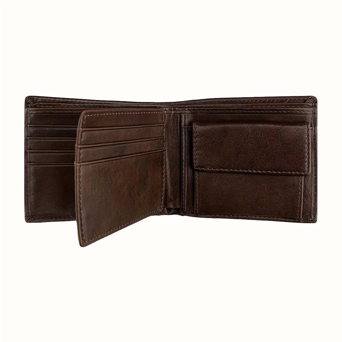 Vintage Men's Leather Wallet, Cowherd Rfid Shielded Wallet, With 10 Card Slots, 1 Id Window, 2 Large Cash Slots And 1 Pocket Wallet