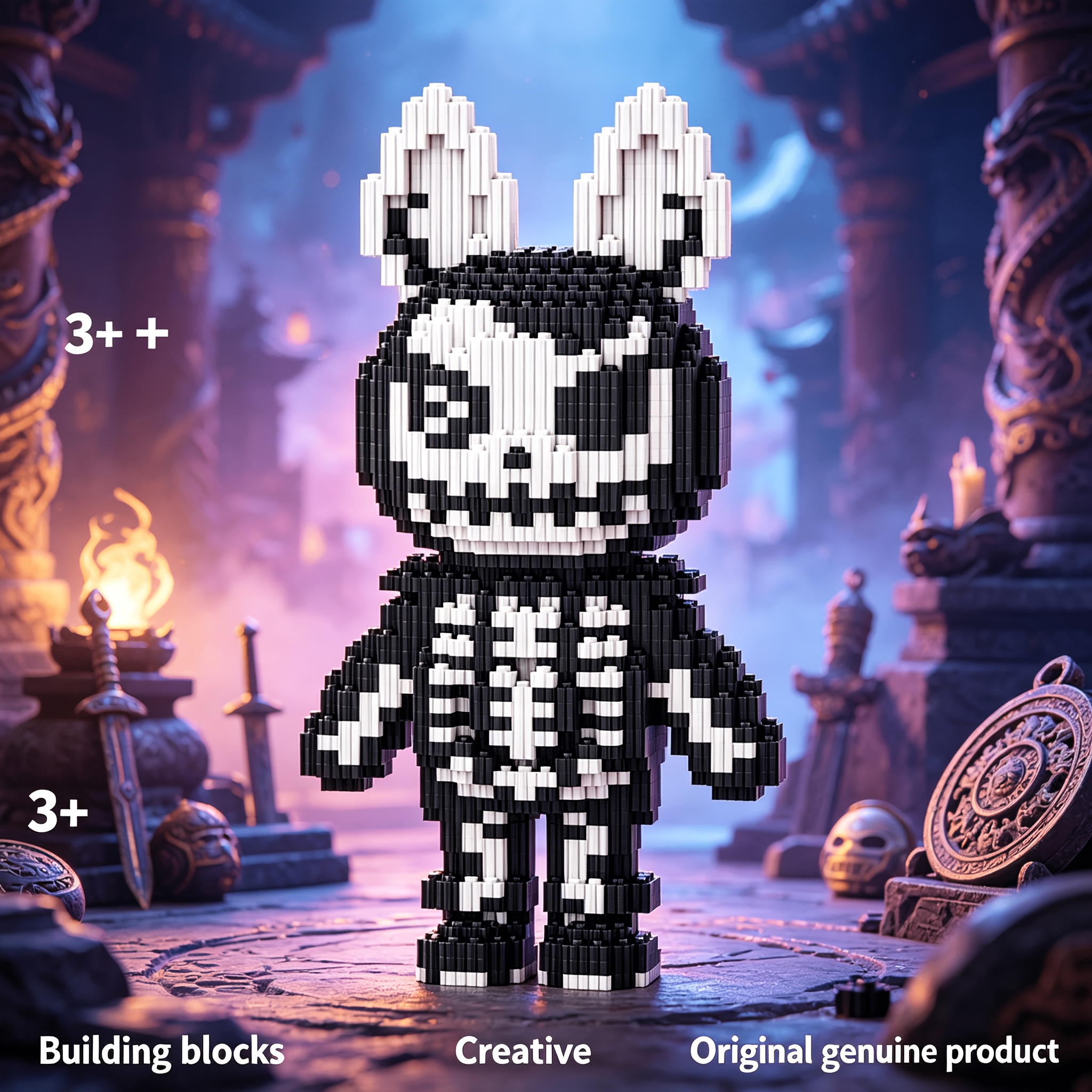 Skull Rabbit Building Block Beast Series 3D Puzzle