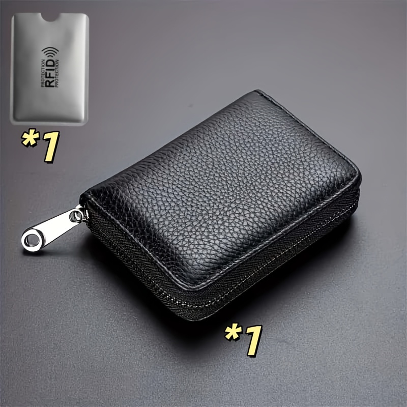 TEMU 2pcs Set: 1 Card Holder + 1 Rfid-blocking Sleeved Card Case With 20+2 Card Slots. Rfid-blocking Anti-theft Card Holder, Credit Card Holder,