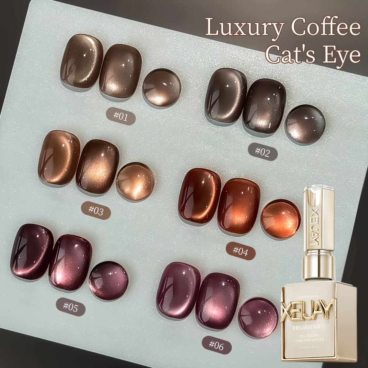 Image of Xeijayi Photo Frame Bottle, Light Luxury Eye---2026 Luxury Eye Gel Nail Polish, High-density Magnetic Powder, , Suitable For Women's Nail Design