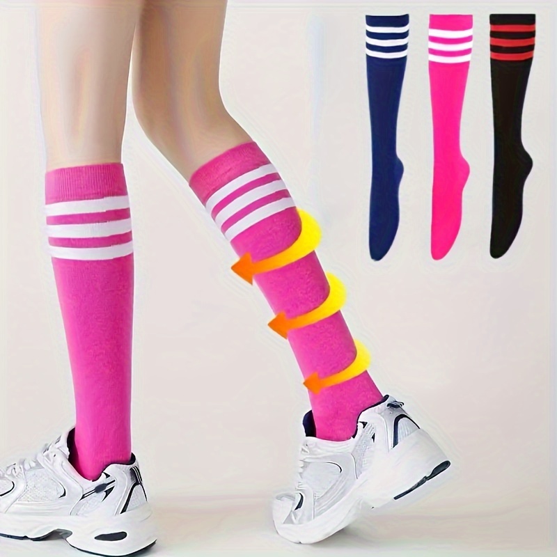 

3pcs Striped Knee-high Socks - Cozy, Warm & For All