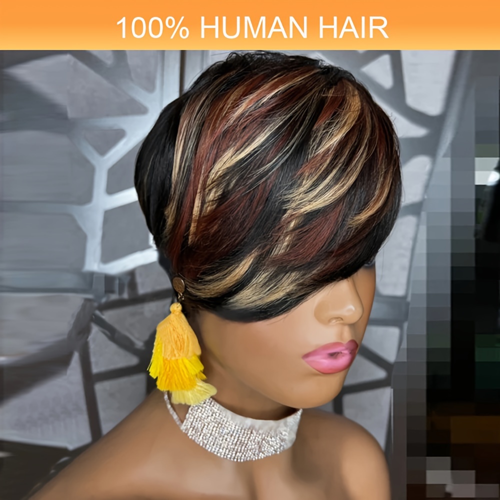 Pixie Cut Wigs Women Short Cut Human Hair Bob Brazilian - Temu