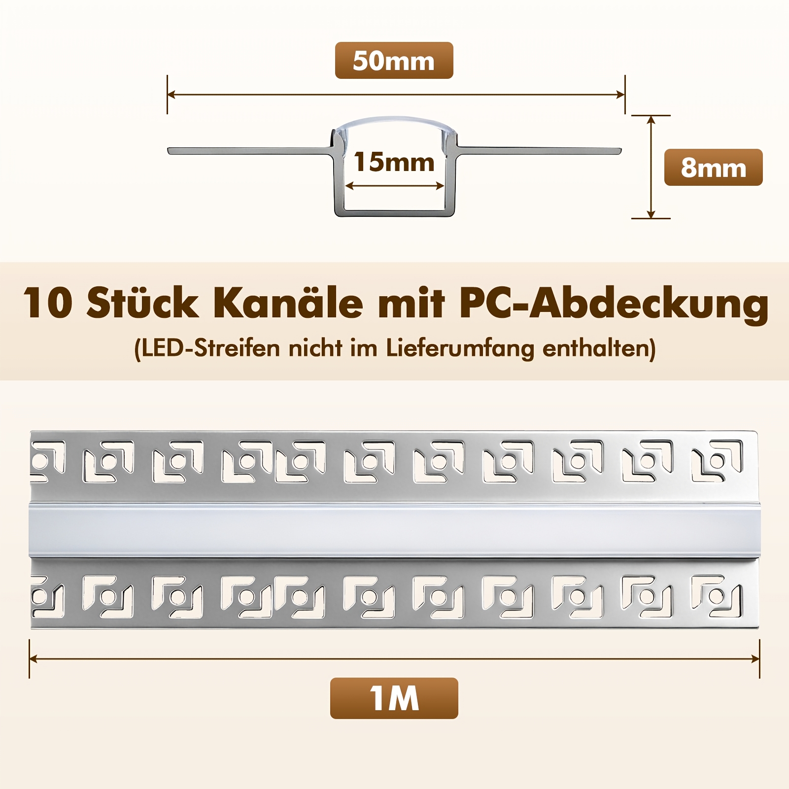 Image of 10pcs Aluminum Led Light Troughs, U-shaped Led Troughs, Suitable For Living Rooms, Kitchens, Bedrooms, Led Light Trough System (light Strips Not Included), 100cm Length