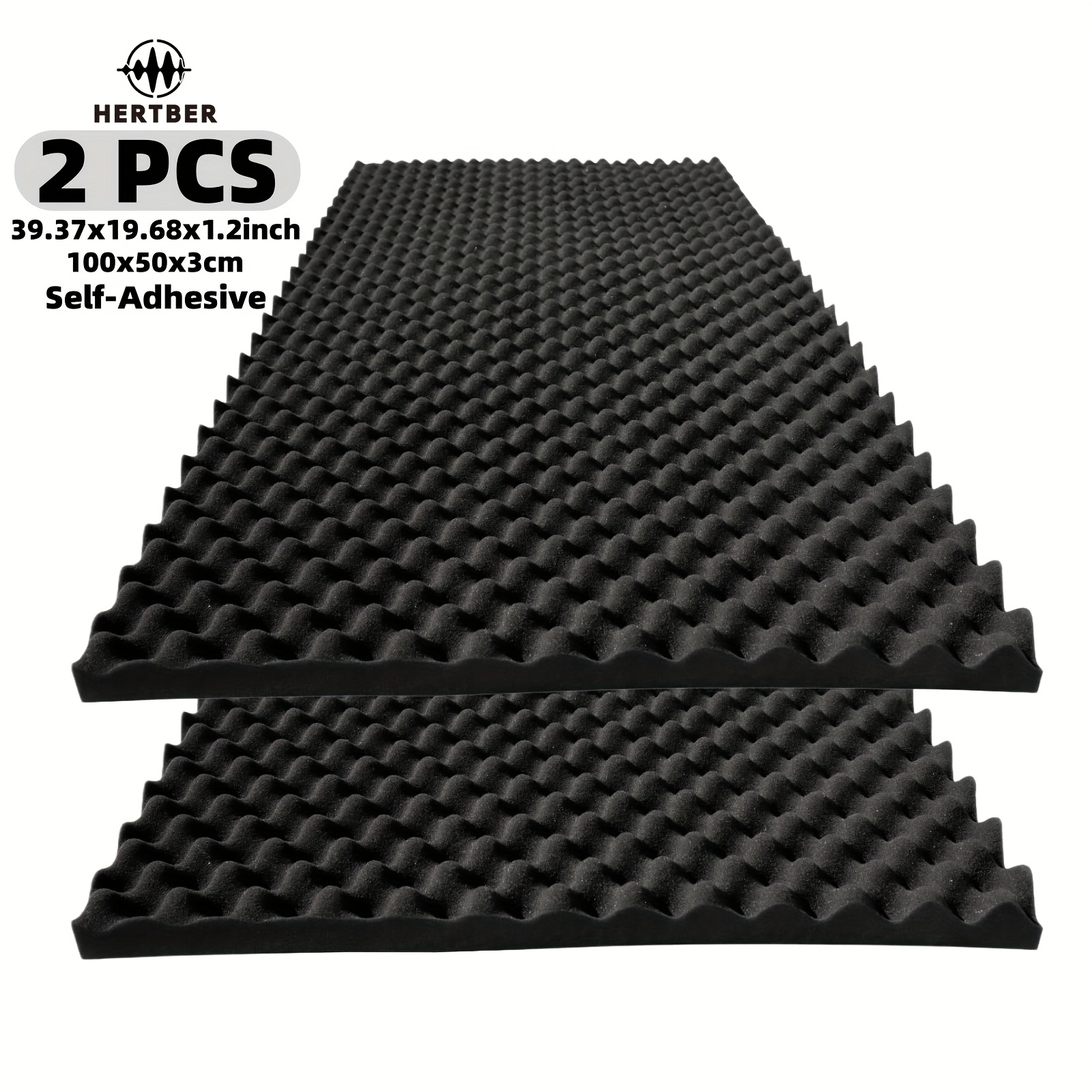 2 pack self   soundproof acoustic foam panels 100x50x3cm strong   without peeling modern wall decor professional sound absorption panels for game rooms music rooms and recording   home use for bedroom walls doors