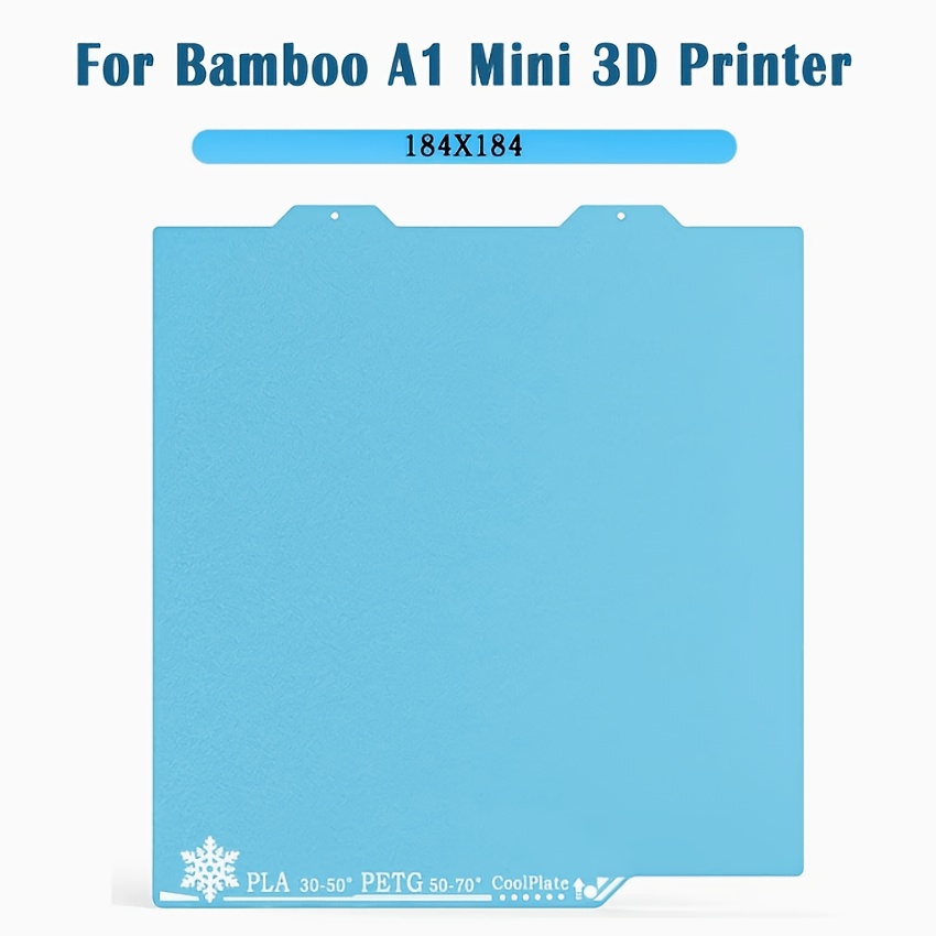 TEMU Blue A1 Mini 3d Printer Cooling Print Platform Board, Double-sided Textured Plate, 184x184mm Cold