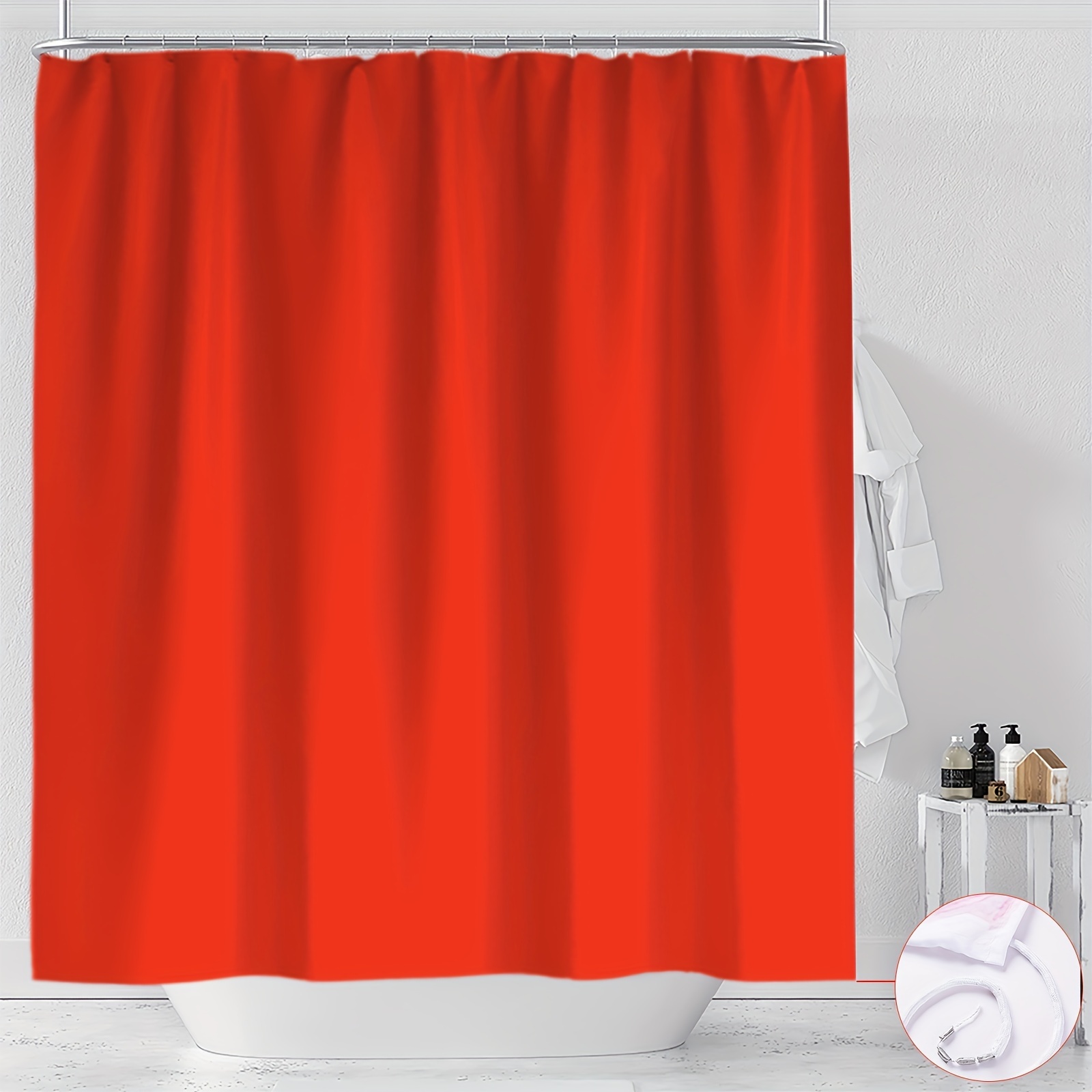 

Red Shower Curtain - , Polyester - Bathroom Decor