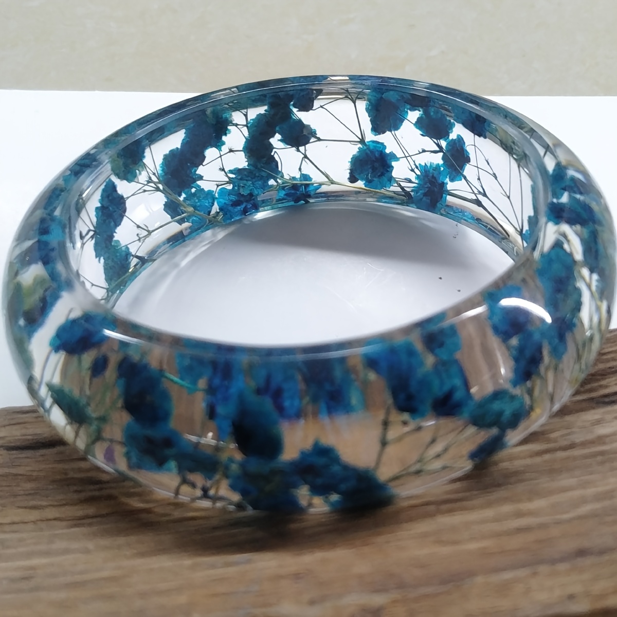 Resin Bracelet with Dried Flowers Unique Forever Blossom