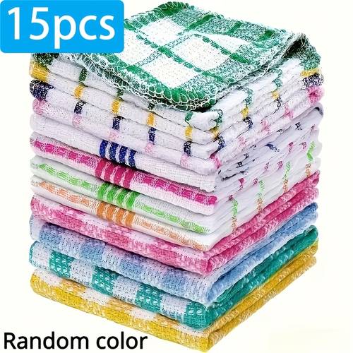 item picture 15 kitchen dishcloths soft and absorbent cleaning cloths household cleaning tools reusable and durable kitchen wipes quick drying scrubbing cloths reusable and long lasting fast drying dishwashing cloths suitable for kitchen