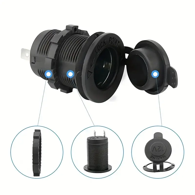boat cigarette lighter power outlet DaierTek 12V Car Socket Femaile 12 Volt Replacement With Blue LED Waterproof for Marine Upgrade your vehicles power connection with this durable cigarette lighter socket outlet plug Waterproof DC 12V 24V Car