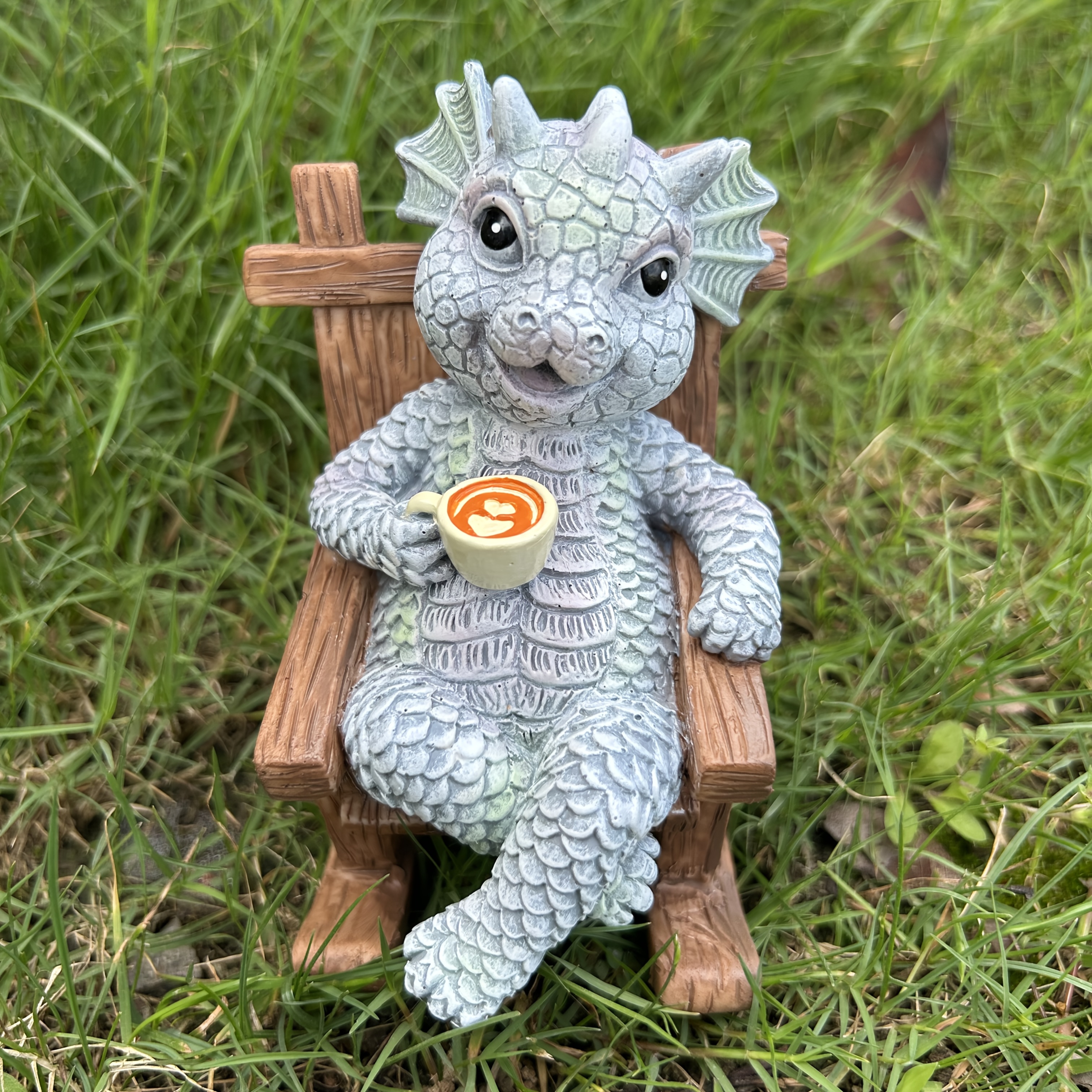 New Rocking Chair Resin Craft Statue Creative Dragon Garden Decoration Ornament