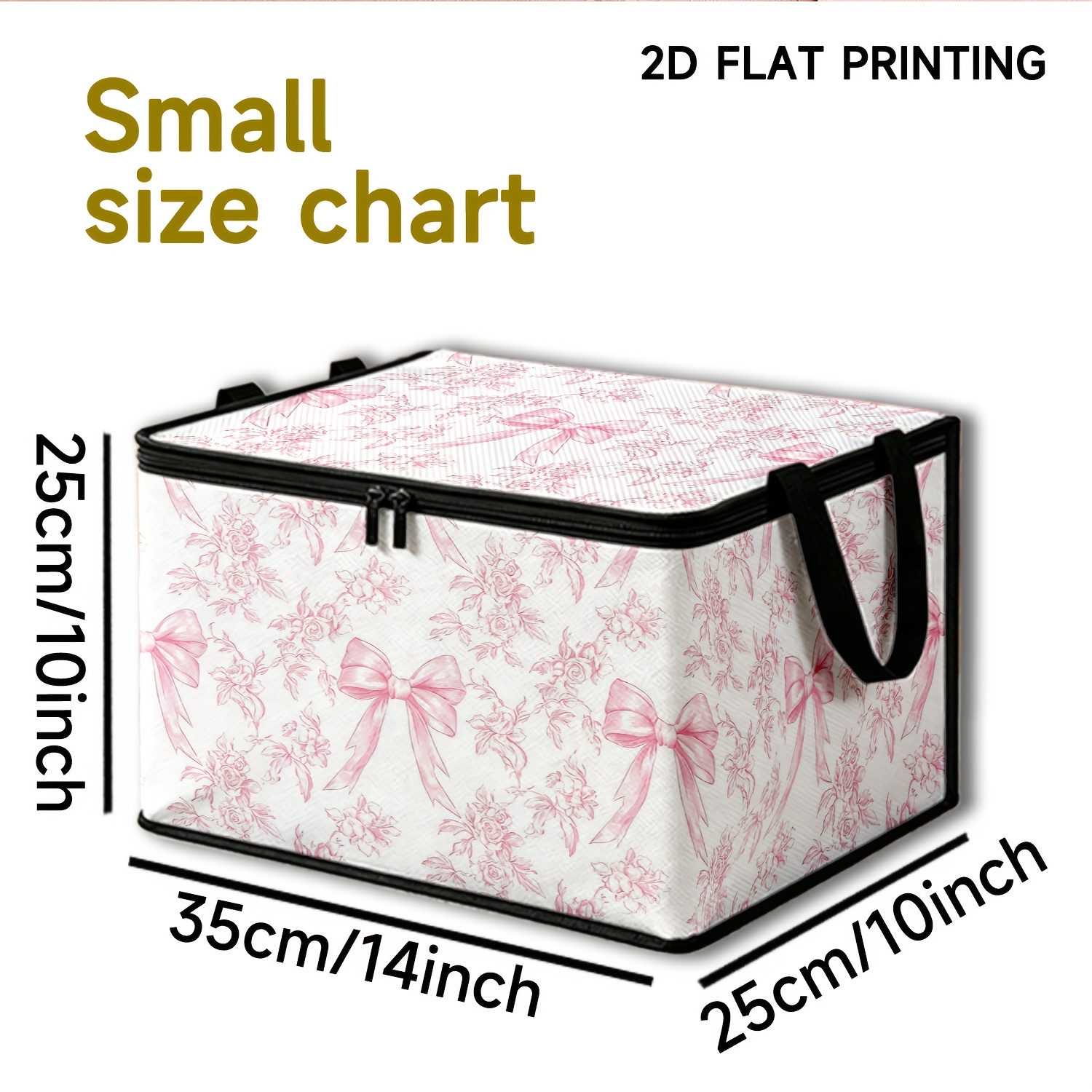 TEMU 1pc Hot Rose Bow Storage Box, Multifunctional Wardrobe Large Capacity, Suitable For Storing Clothes, Pants, Comforters, And Seasonal Items,