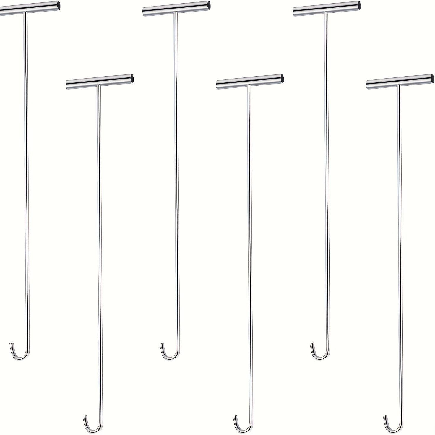 6 Pack 31" Pin Puller Chrome Plated Fifth Wheel Pin Puller Heavy Duty Portable Type Lifting Hooks For Pulling Covers