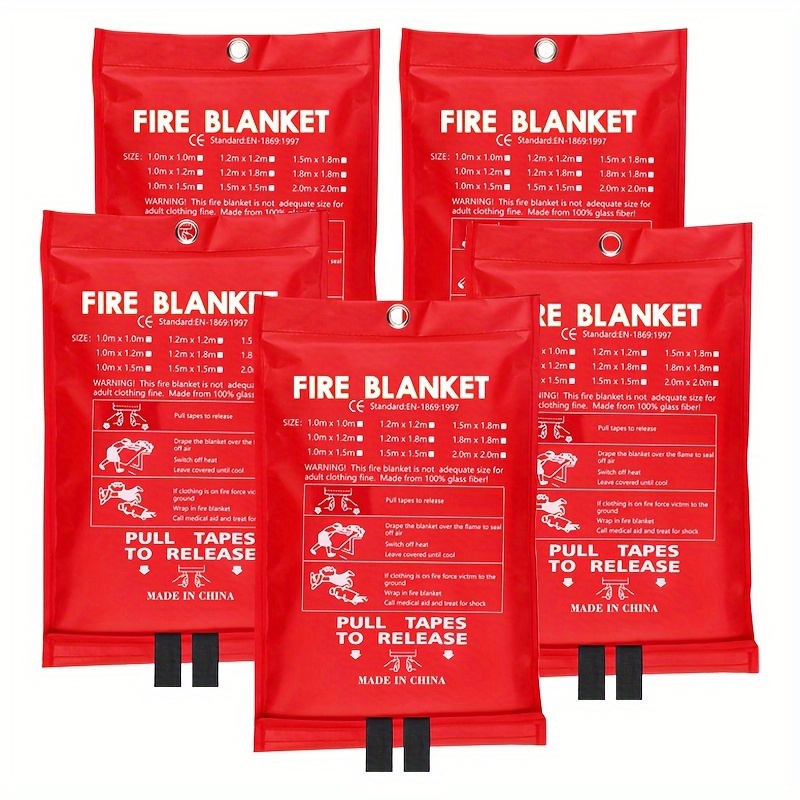 

5pcs Emergency Fire Blanket, Fire Extinguishing Blanket, Fireproof Blanket, Flame Retardant Blanket, Fireproof Safety Blanket For Home, Kitchen, School, Bbq, Car, Office, Warehouse