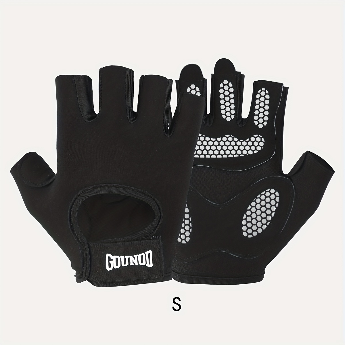 TEMU 1 Pair Half Finger Sports Gloves Silicone Non-slip And Thick Palm Pads For Men Women Fitness Equipment Exercise Gloves