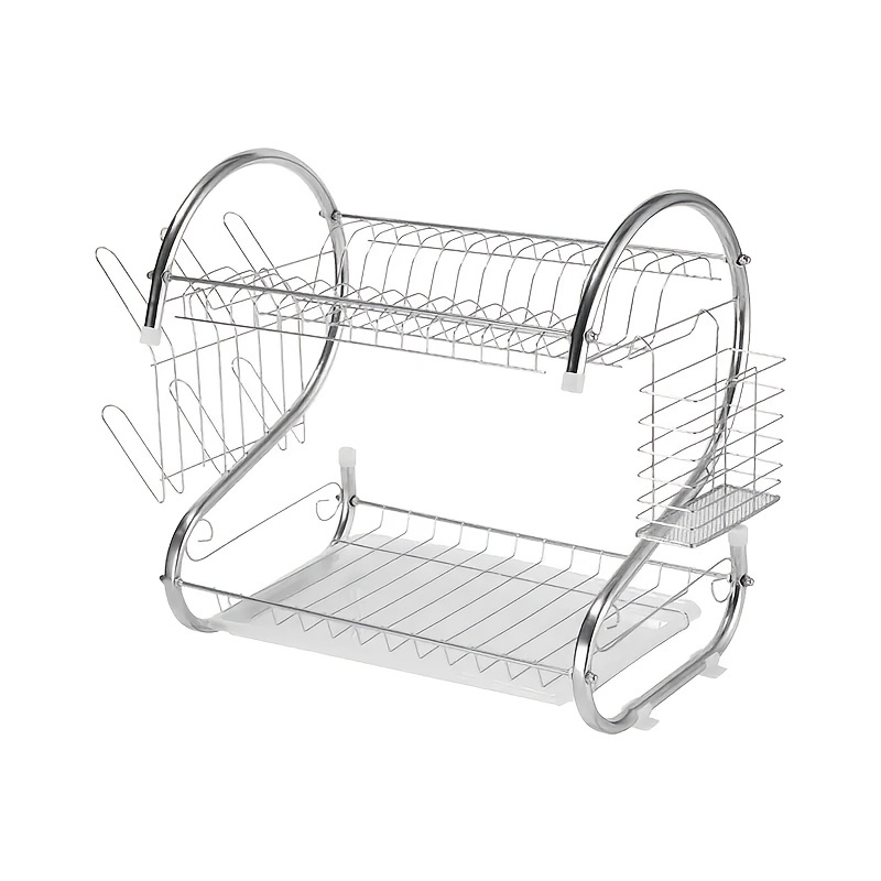 TEMU Stainless Steel Tableware Racks, Kitchen Drip Trays, Dish Racks, Vertical Storage Shelves, Storage Units With Sinks, For Organizing Bowls,