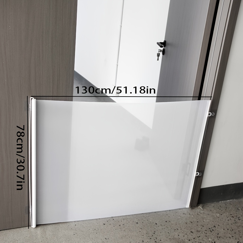 TEMU No-drill Retractable Expandable Cat Gate & Pet Fence Suitable For Small Cats/dogs, Adjustable Indoor/outdoor Barrier With Paw Print Door Panel,