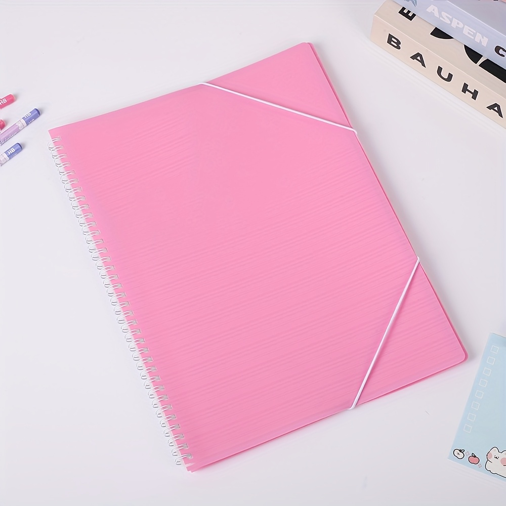 TEMU Vavicore 1pc A4 30-page 6-color Transparent Loose-leaf Folder - Durable File Organizer For School, Office, & Display, Includes 6 Color-coded