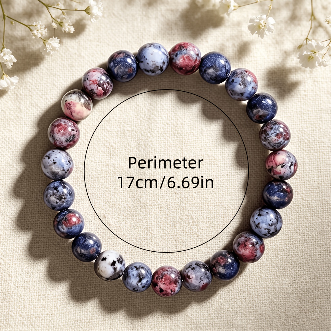 Bohemian Natural Stone Elastic Beaded Bracelet, Western Style