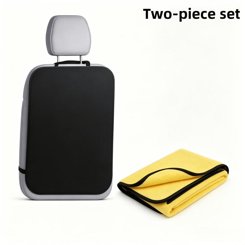 TEMU [car Essentials] 2pcs Set Of Car Rear Seat Covers, Premium Floor Mat Rear Seat Cover And 1pc Car Towel, Durable Car Seat Back Protector,