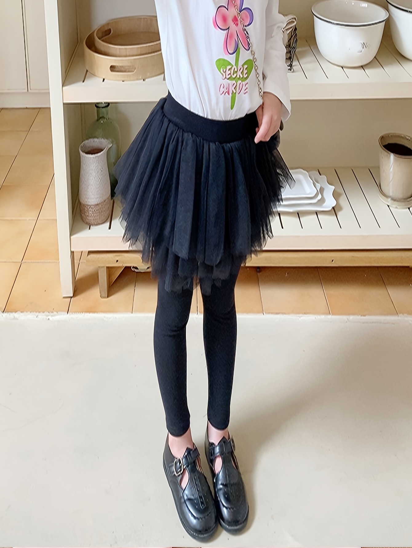 95 cotton girls comfy solid tutu skort leggings comfy mesh Temu